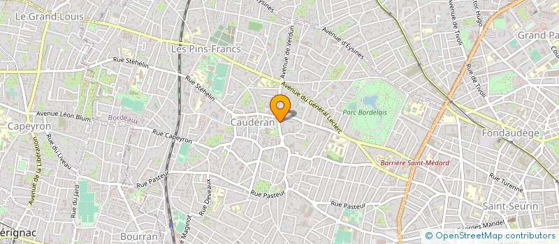 localisation de l'entreprise CAISSE CREDIT MUTUEL BORDEAUX CAUDERAN  BORDEAUX