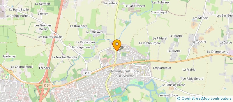 localisation de l'entreprise CAISSE CREDIT MUTUEL CHATILLON ORGERES  ORGERES