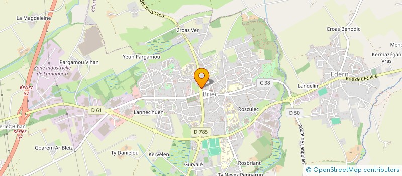 localisation de l'entreprise CAISSE CREDIT MUTUEL DE BRIEC DE L ODET  BRIEC