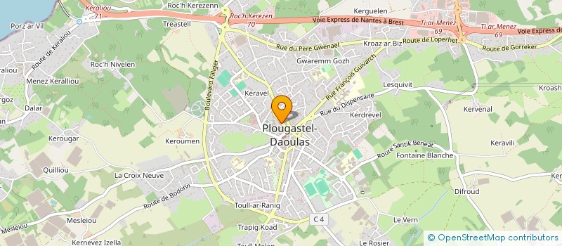 localisation de l'entreprise CAISSE CREDIT MUTUEL PLOUGASTEL DAOULAS  PLOUGASTEL-DAOULAS