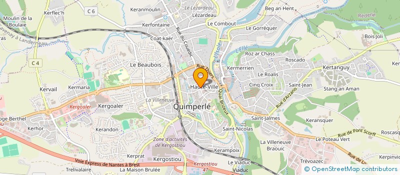 localisation de l'entreprise CAISSE CREDIT MUTUEL QUIMPERLE  QUIMPERLE