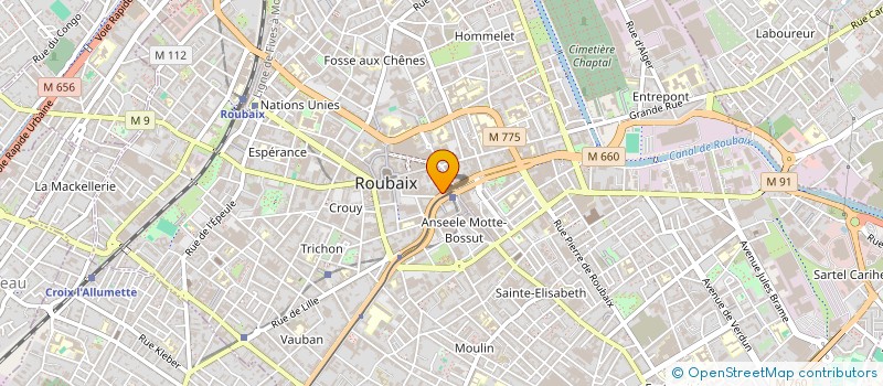 localisation de l'entreprise CAISSE CREDIT MUTUEL ROUBAIX LECLERC à ROUBAIX
