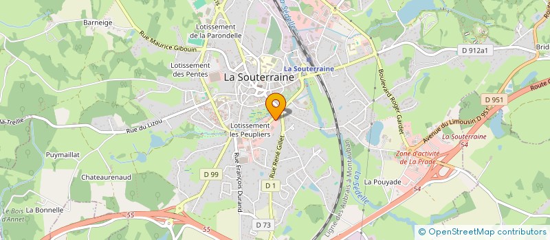 localisation de l'entreprise CAISSE CREDIT MUTUEL SOUTERRAINE à LA SOUTERRAINE