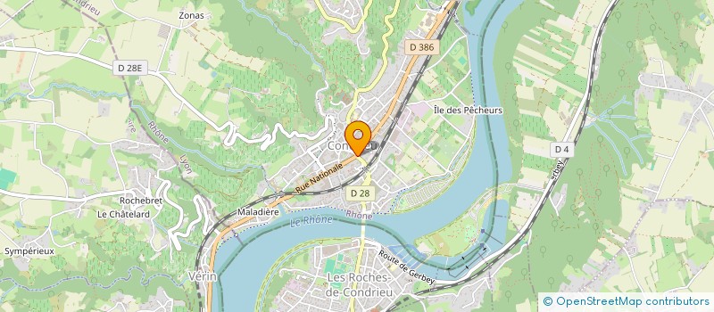 localisation de l'entreprise CAISSE DE CREDIT MUTUEL DE CONDRIEU  CONDRIEU