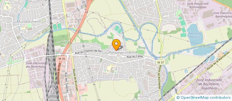 localisation de l'entreprise CAISSE DE CREDIT MUTUEL DE SOUFFELWEYERSHEIM  SOUFFELWEYERSHEIM