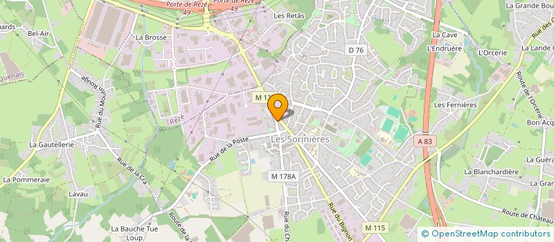 localisation de l'entreprise CAISSE DE CREDIT MUTUEL DES SORINIERES AULNAIES  LES SORINIERES