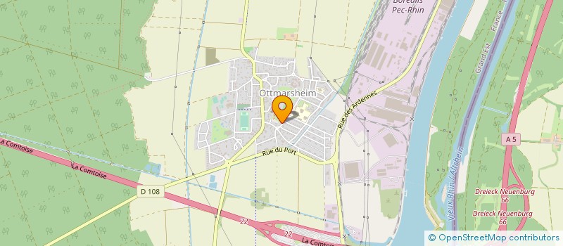 localisation de l'entreprise CAISSE DE CREDIT MUTUEL LA RHENANE  OTTMARSHEIM