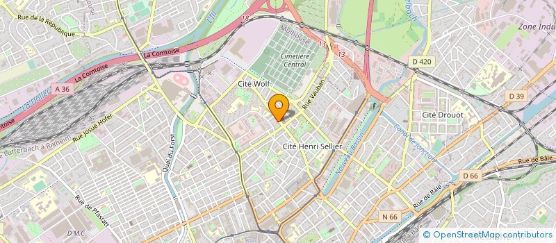 localisation de l'entreprise CAISSE DE CREDIT MUTUEL STE JEANNE D ARC  MULHOUSE