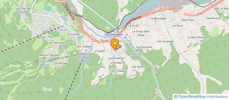 localisation de l'entreprise CAISSE DE SECOURS DES MONITEURS DE L'E.S.F. DES HOUCHES à LES HOUCHES