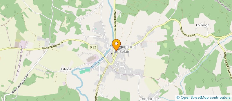 localisation de l'entreprise CAISSE DE SOLIDARITE ET DE PRET MUTUEL DE DRONNE ET BELLE  CHAMPAGNAC-DE-BELAIR