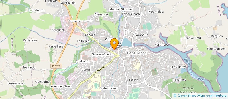localisation de l'entreprise CAISSE DES ECOLES  PONT L'ABBE