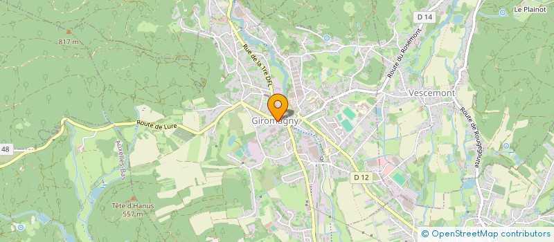 localisation de l'entreprise CAISSE DES ECOLES DE GIROMAGNY  GIROMAGNY