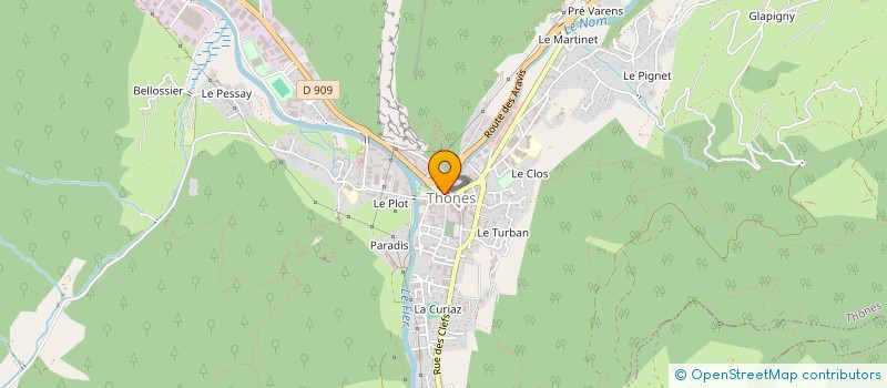 localisation de l'entreprise CAISSE LOCALE CREDIT MUTUEL PAYS THONES  THONES