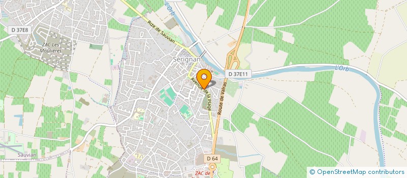 localisation de l'entreprise CAISSE LOCALE DE CREDIT AGRICOLE DES COTES DE L ORB  SERIGNAN