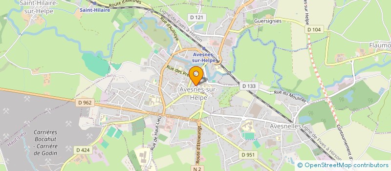 localisation de l'entreprise CAISSE LOCALE DE CREDIT AGRICOLE MUTUEL  AVESNES-SUR-HELPE