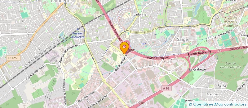 localisation de l'entreprise CAISSE REGIONALE CREDIT MUTUEL SUD OUEST  PESSAC