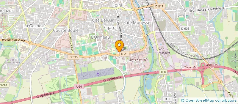 localisation de l'entreprise CAISSE REGIONALE DE CREDIT AGRICOLE MUTUEL PYRENEES GASCOGNE  TARBES