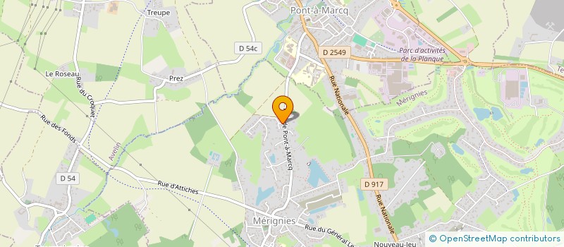 localisation de l'entreprise CALINVEST à MERIGNIES