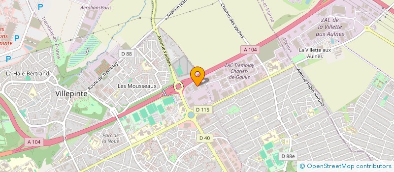 localisation de l'entreprise CALL MASTER à VILLEPINTE