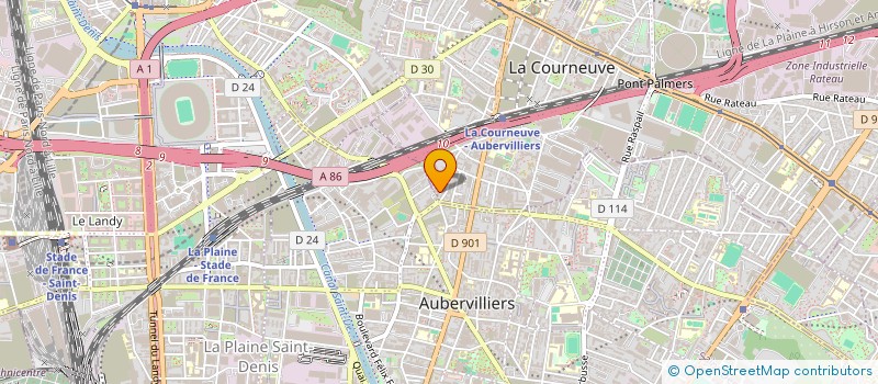localisation de l'entreprise CALLICORE à LA COURNEUVE