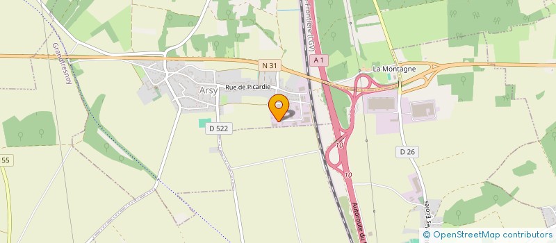localisation de l'entreprise CALORIFUGE ECHAFAUDAGE ET VENTILATION INDUSTRIELLE à ARSY