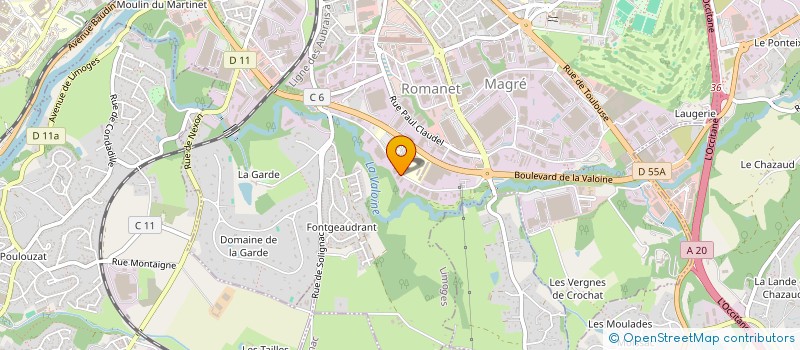 localisation de l'entreprise CALORINE à LIMOGES