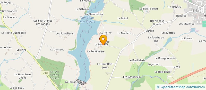 localisation de l'entreprise CALTEAU T.P.  ERBREE