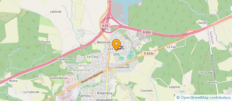 localisation de l'entreprise CALYPSO à SAINT-GEOURS-DE-MAREMNE