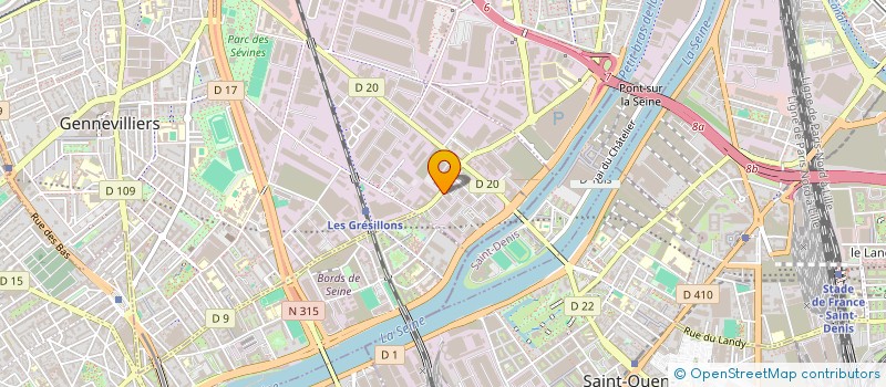 localisation de l'entreprise CALYX à GENNEVILLIERS