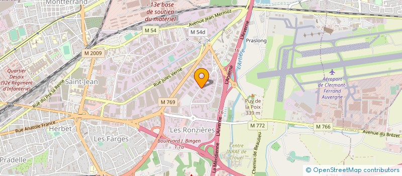 localisation de l'entreprise CAMOS à CLERMONT-FERRAND