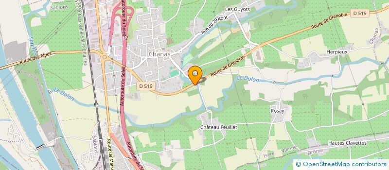 localisation de l'entreprise CAMPING BEAUSEJOUR  CHANAS