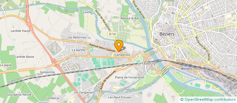 localisation de l'entreprise CAMPING CAR 34 à BEZIERS