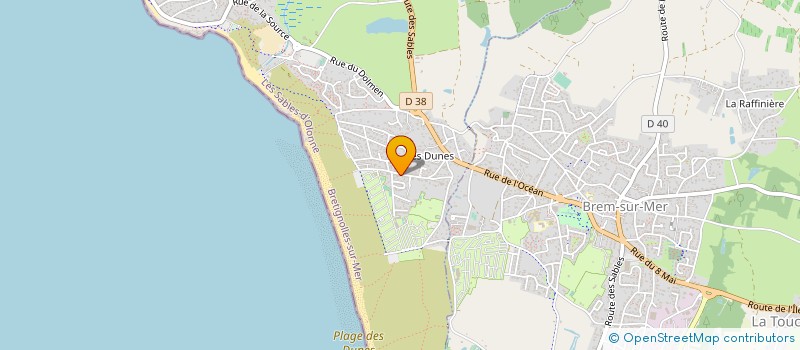 localisation de l'entreprise CAMPING CARAVANING LES DUNES à BRETIGNOLLES-SUR-MER