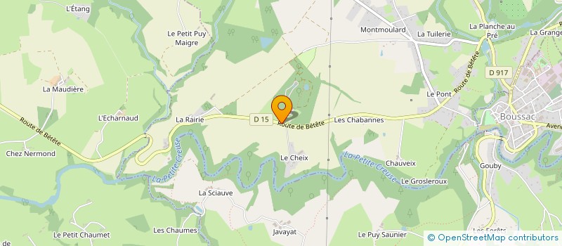 localisation de l'entreprise CAMPING CREUSE NATURE  BOUSSAC-BOURG