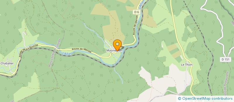 localisation de l'entreprise CAMPING DE L'ALLIER  LA BASTIDE-PUYLAURENT