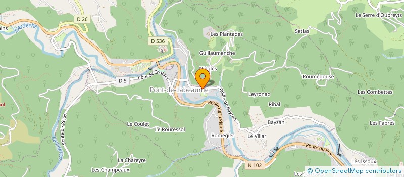 localisation de l'entreprise CAMPING DE LA CHARDERIE  PONT-DE-LABEAUME