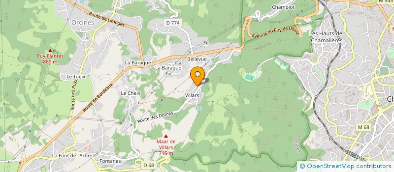 localisation de l'entreprise CAMPING DES COMBRAILLES  ORCINES