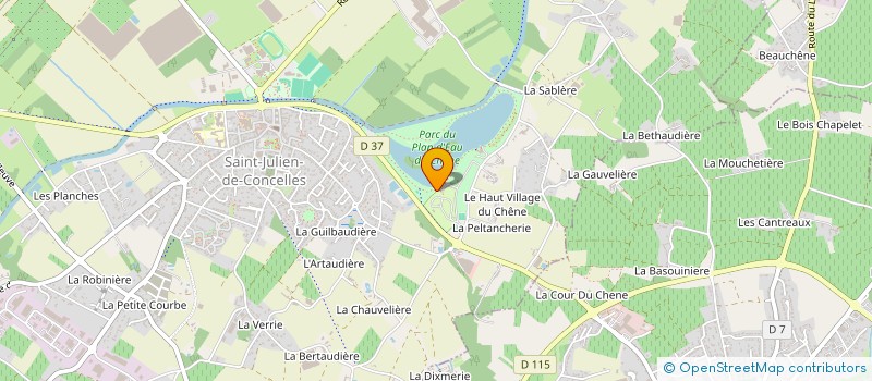 localisation de l'entreprise CAMPING DU CHENE  SAINT-JULIEN-DE-CONCELLES