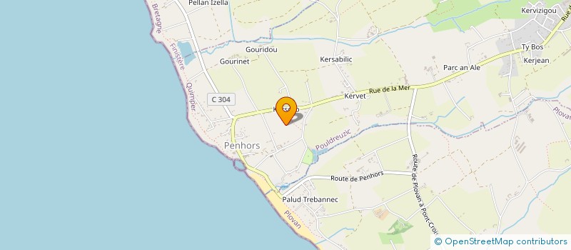 localisation de l'entreprise CAMPING DU LITTORAL  POULDREUZIC