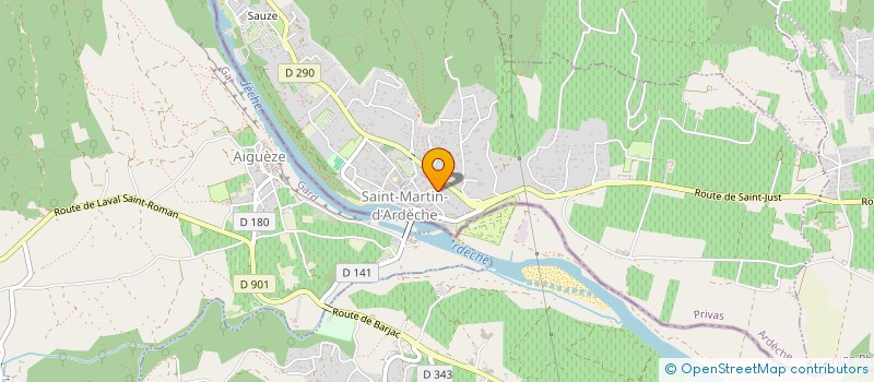 localisation de l'entreprise CAMPING LE CASTELAS à SAINT-MARCEL-D'ARDECHE