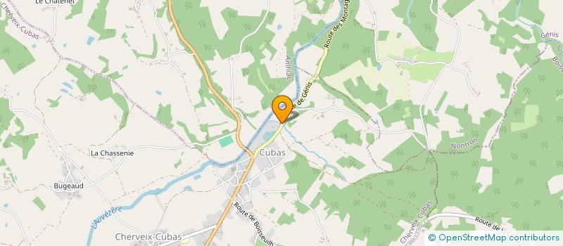 localisation de l'entreprise CAMPING LE CLUPEAU  CHERVEIX-CUBAS