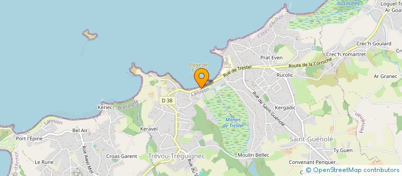 localisation de l'entreprise CAMPING LE MAT DE TREVOU à TREVOU-TREGUIGNEC