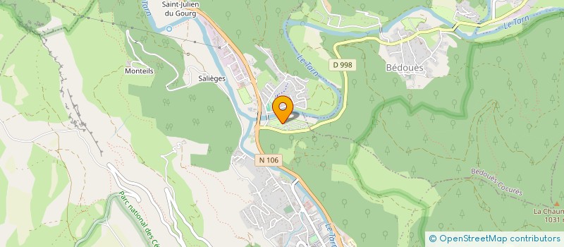 localisation de l'entreprise CAMPING LE PONT DU TARN à FLORAC TROIS RIVIERES