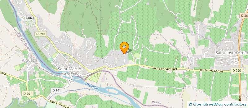 localisation de l'entreprise CAMPING LE PONTET à SAINT MARTIN D'ARDECHE