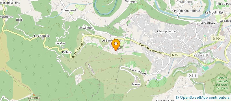 localisation de l'entreprise CAMPING LE PRADAL  LES VANS