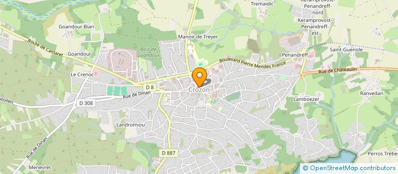 localisation de l'entreprise CAMPING LES PIEDS DANS L'EAU  CROZON