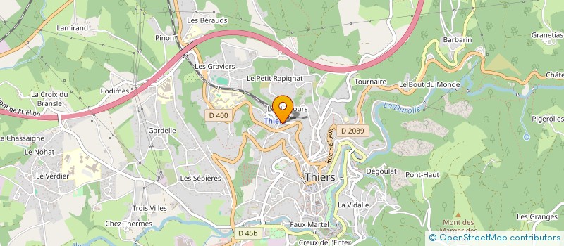 localisation de l'entreprise CANIFS ( COMMUNICATION, ANIMATION, NOTORIETE, INFORMATION, FESTIVITES, SOLIDARITE)  THIERS