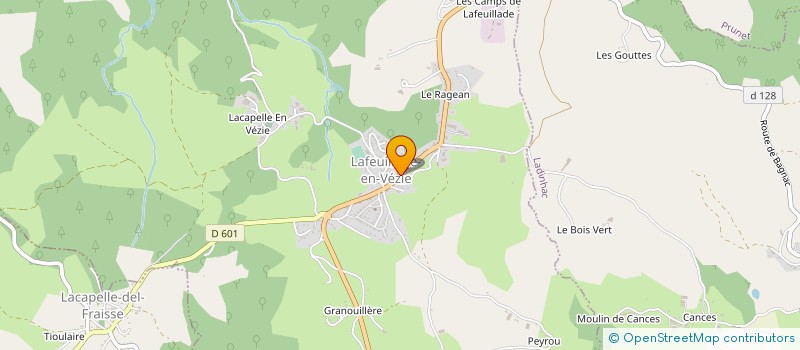 localisation de l'entreprise CANTAL FOREST AGRI à LAFEUILLADE-EN-VEZIE