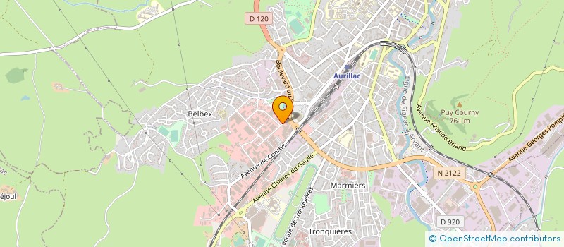 localisation de l'entreprise CANTAL PNEUS à AURILLAC