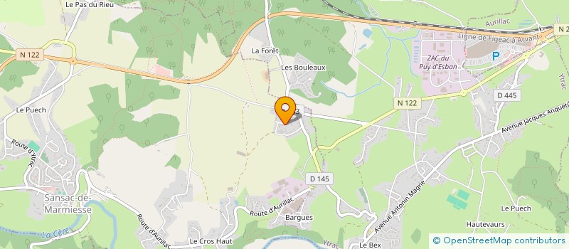 localisation de l'entreprise CANTAL RECUPERATION SAS à SANSAC-DE-MARMIESSE